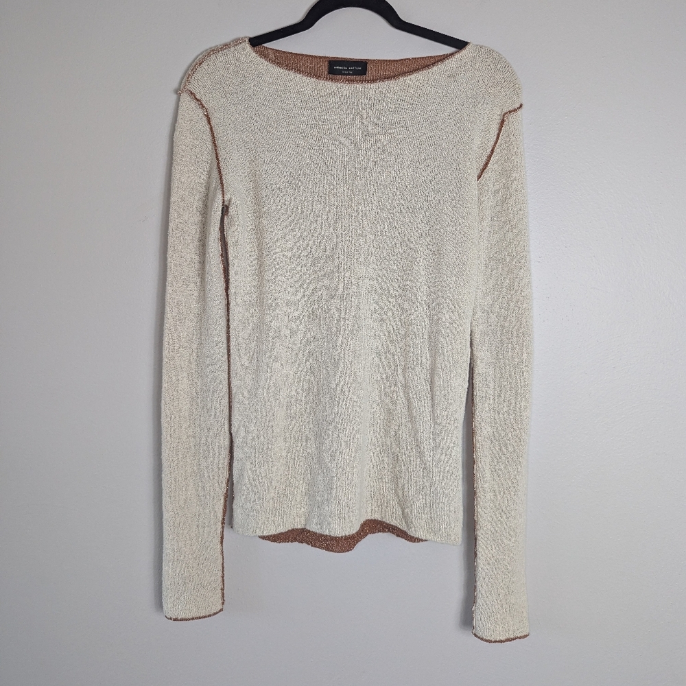 S Roberto Collina Metallic Lightweight Pullover Sweater